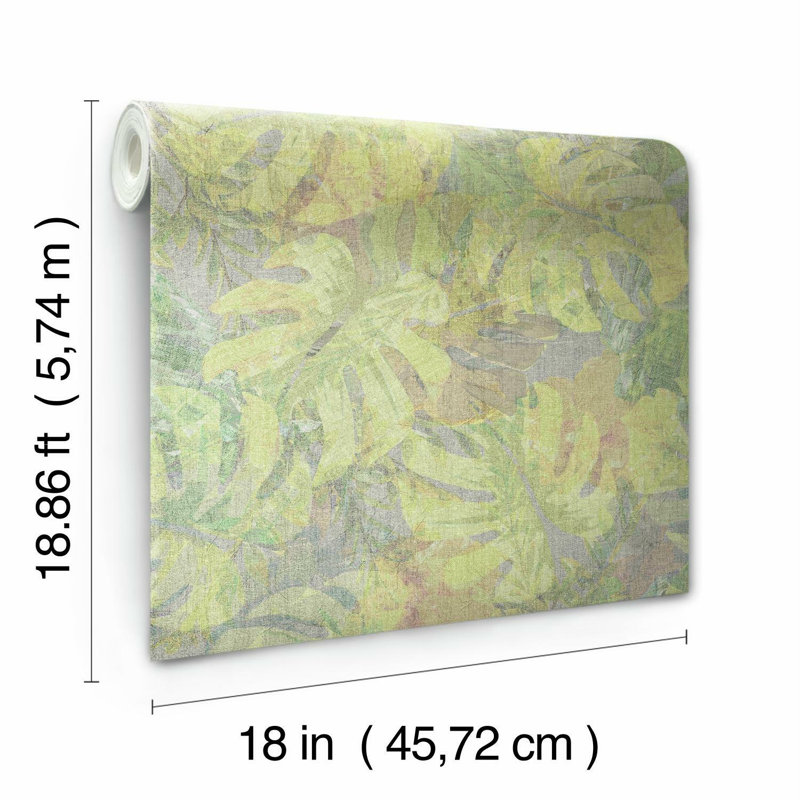 Papiers peints et adhésifs Jungle Leaf, Jaune/vert