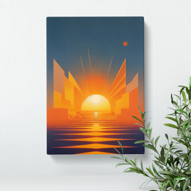 Gentle Abstract Sunset - Wrapped Canvas, 76cm H x 50cm W x 3cm D