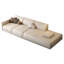 Canapé modulaire beige en cuir véritable-1447466777