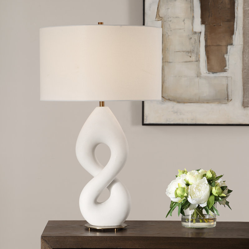Lampe de table en pierre ivoire Catherene