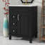 Meuble-lavabo 24 po avec lavabo en céramique, armoire de salle de bain compacte de style moderne avec 2 tiroirs et tablette intérieure réglable-2021157600