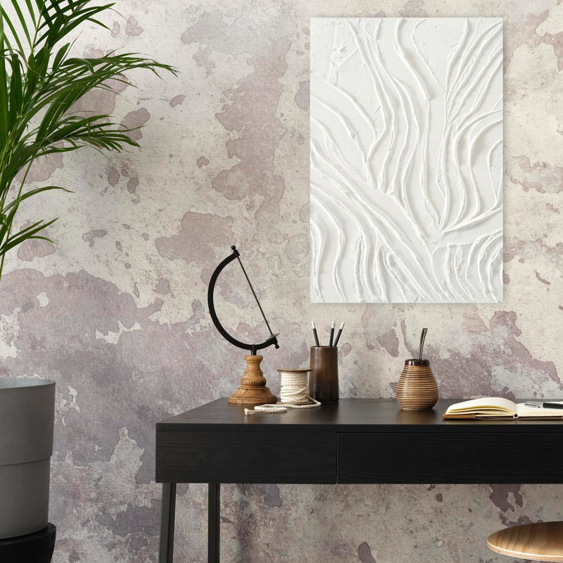 Dune blanche, art abstrait minimaliste, H 24 po x l 16 po