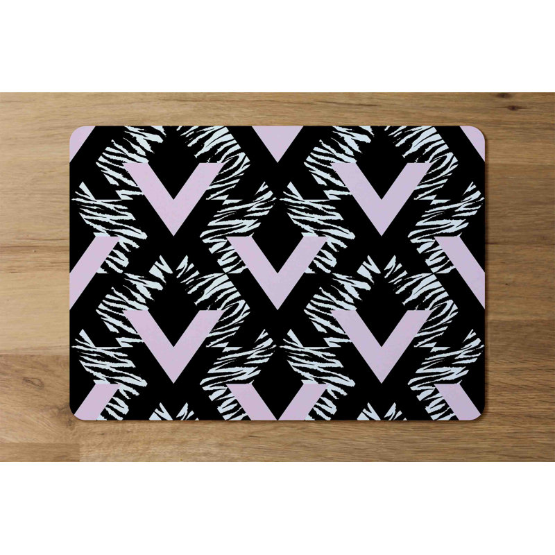 Dirazan Polyester, Wood Geometric Rectangle Placemat