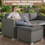 Ensemble de conversation modulaire d'extérieur 5 pièces pour 5 personnes avec coussins de patio et coussins gris-2004149912-1999642892