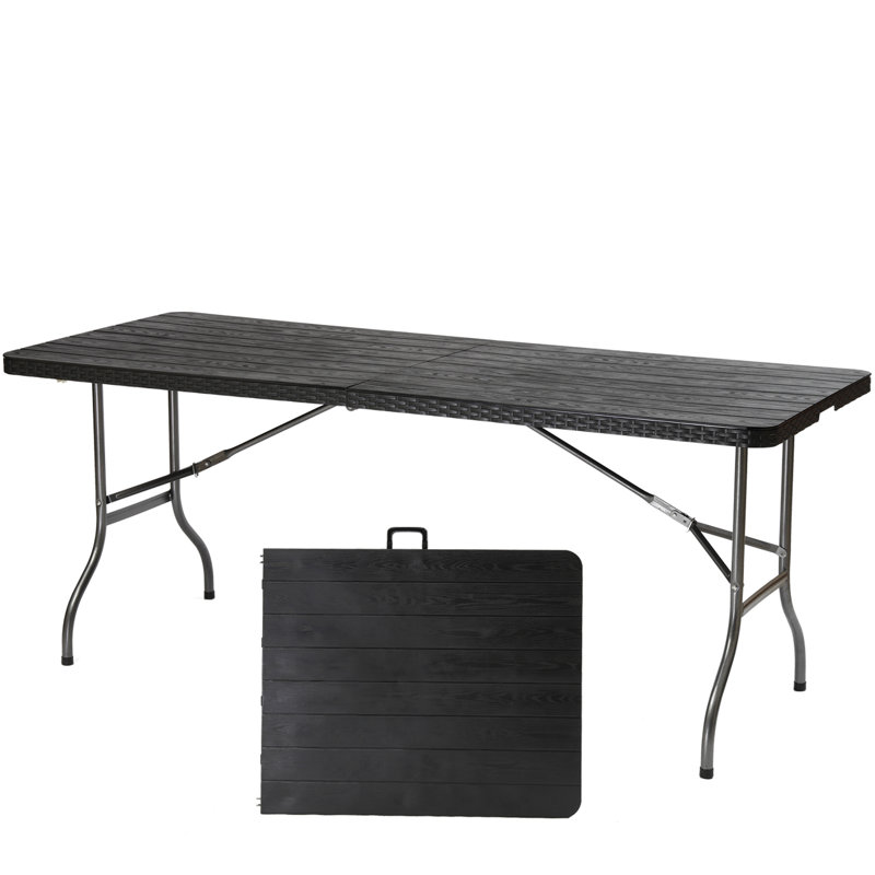 Brihany Rectangular Portable Folding Table, 73cm H x 150.5cm W x 70.5cm D