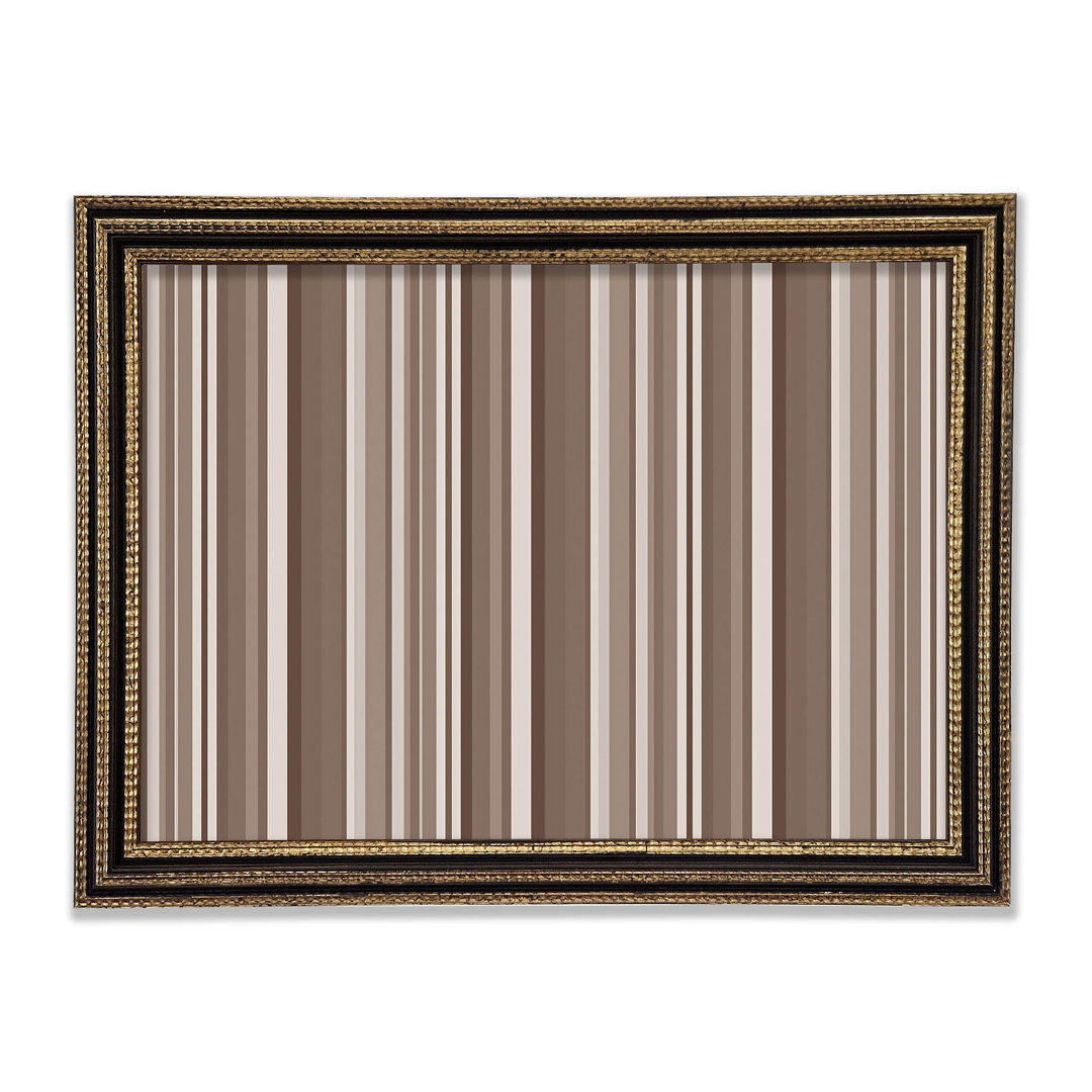 Gerahmtes Leinwandbild Retro Stripes in Beige