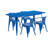 Lubron 31.5'' x 63'' Rectangular Metal Indoor-Outdoor Table Set with 4 Arm Chairs-24678765-98689510