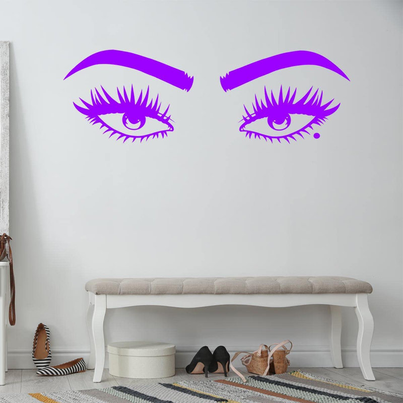 Adhésif décoratif yeux, H 21 po x l 60 po, Mauve
