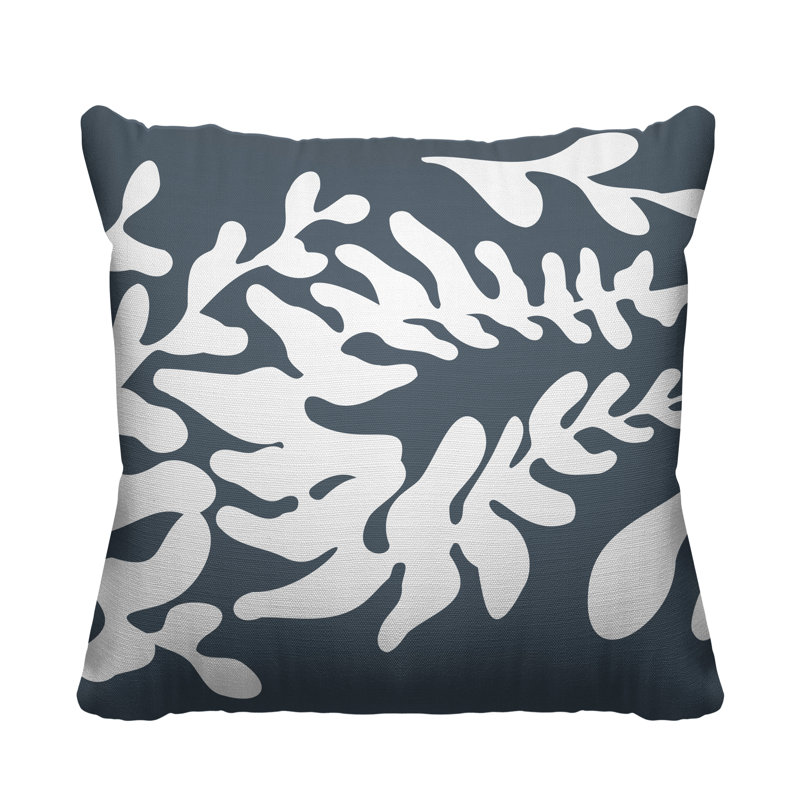Garrison Outdoor Reversible Throw Pillow, Steel Grey, 15H" x 15W"