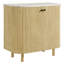 Armoire de rangement courbée en bois massif et marbre 33 po Caldera