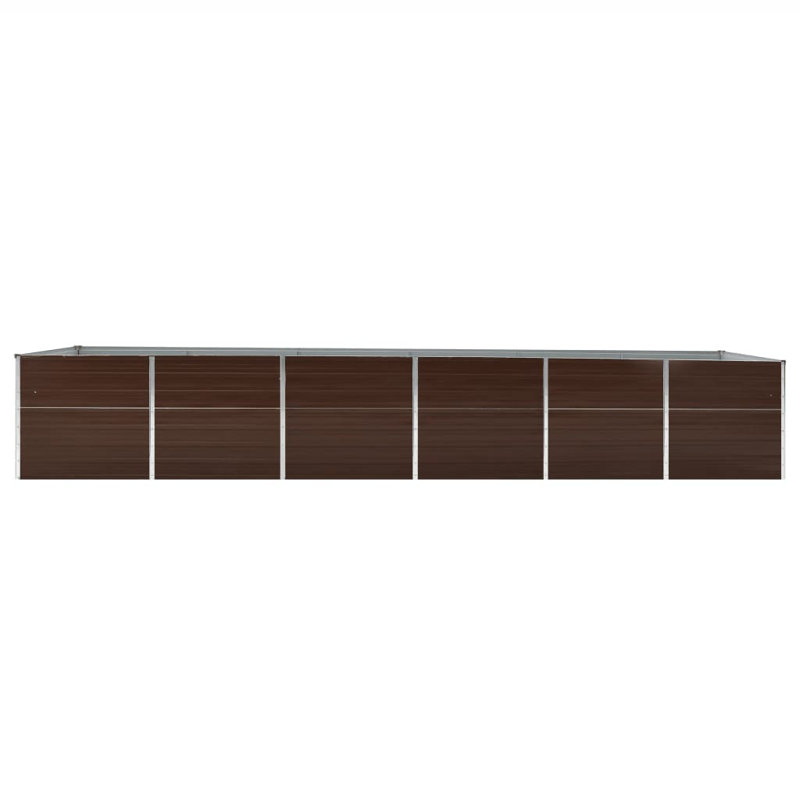 Eilish Metal Raised Flower Bed, 77cm H x 480cm W x 80cm D, Brown