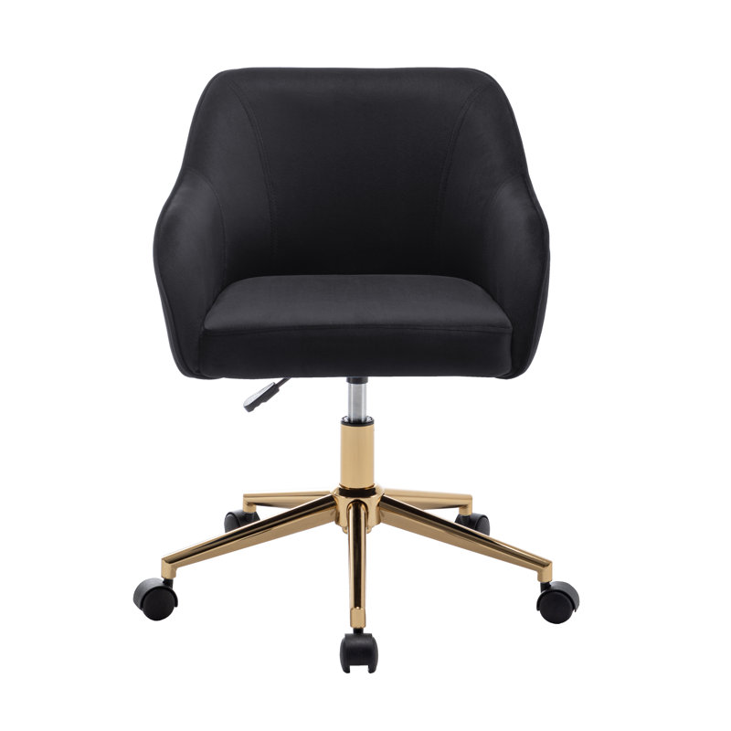 Jace Velvet Office Chair, Black