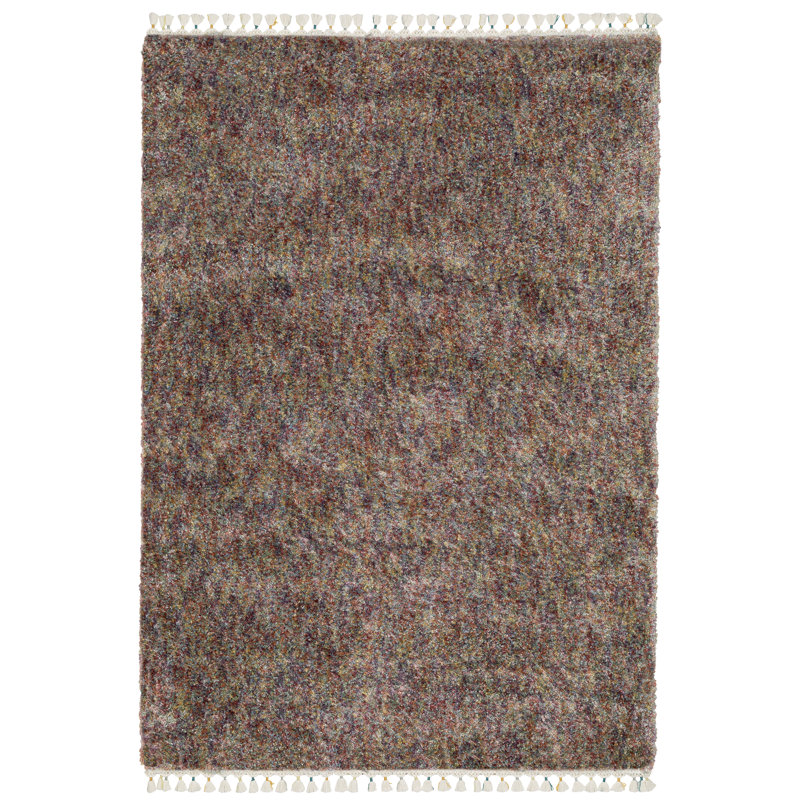 Tapis en polypropylène tissé à la machine en bourgogne / mauve, Rectangle 6 pi 7 po x 9 pi 6 po