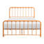 Grand lit plateforme en métal de couleur orange, essentiel pour la chambre à coucher - pas besoin de sommier captivant