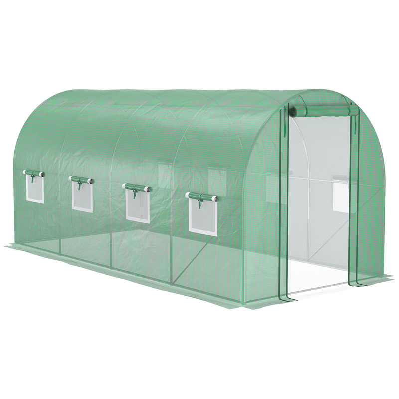 Walk-in Tunnel Hoop Greenhouse, 78.8" H x 78.8" W x 175.3" D, Light Green