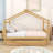 Wood House Bed With Pull-Out Twin Trundle-431005079-431005081