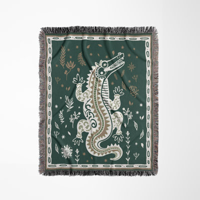 Amiro Crocodile Cotton Blend Blanket Throw