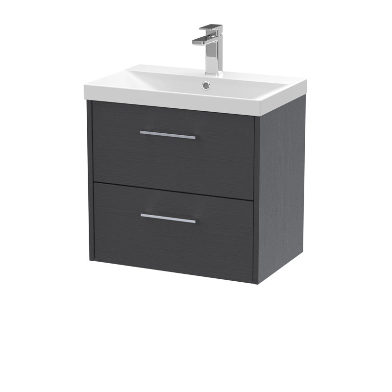 Juno Single Bathroom Vanity with Integrated Vitreous China Basin, Graphite Grey
