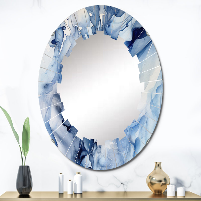 Miroir mural Classic Blue Waves, Fractals Modern - Abstract Classic Blue Waves V, 36 po x 24 po