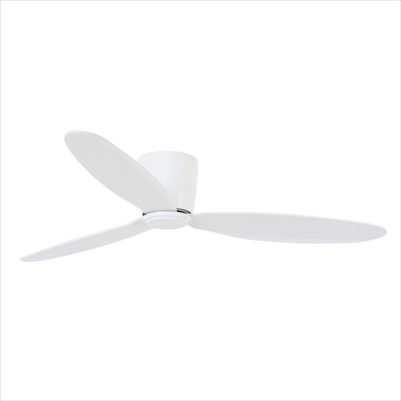 Ventilateur de plafond encastré à 3 pales avec télécommande Hardy, Blanc