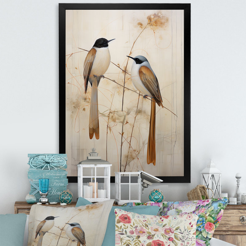 Minimalisme, branche florale d'oiseaux de paradis III, Noir, H 40 po x l 30 po x P 1,5 po