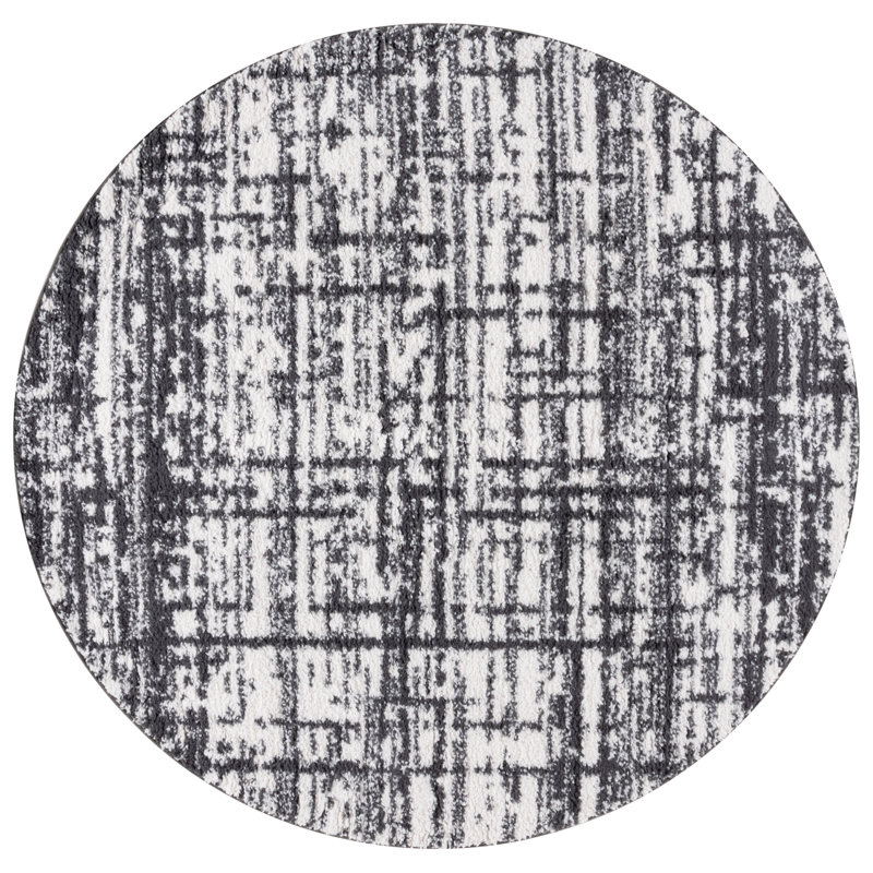 Rumi Shag Performance Abstract Rug, Round 6'7"