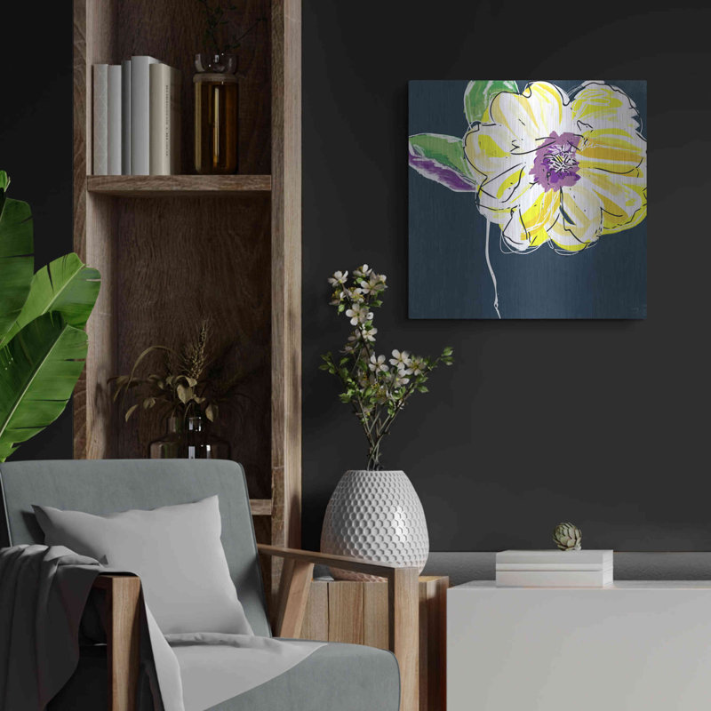 «Yellow Rose» par Linda Woods, H 12 po x l 12 po