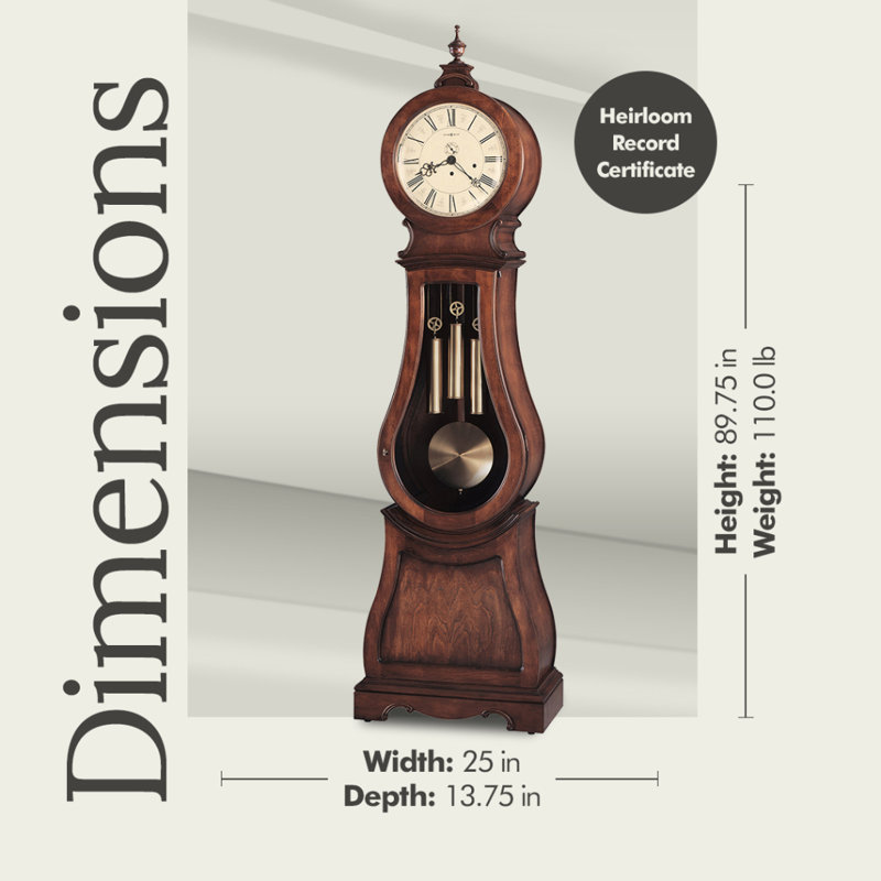 Arendal 89.75" Wood Grandfather Clock