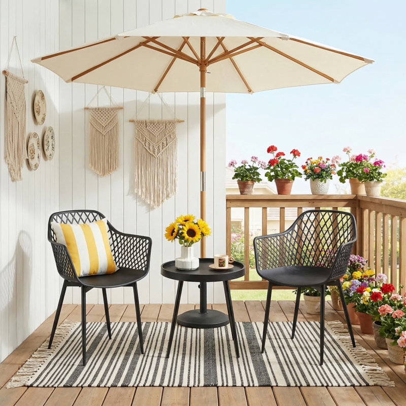 Abrahamsville 2 - Person Patio Dining Set with Round Table