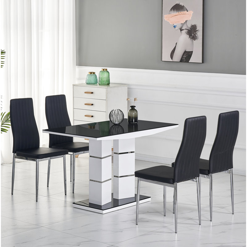 Shellman 4 - Person Dining Set, Black