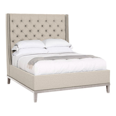 Cleo Solid Wood Wingback Bed