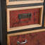 Armoire Retro Storage Cabinet 35" x 33" with Multicolour Drawers Metal Mesh Aged Pine