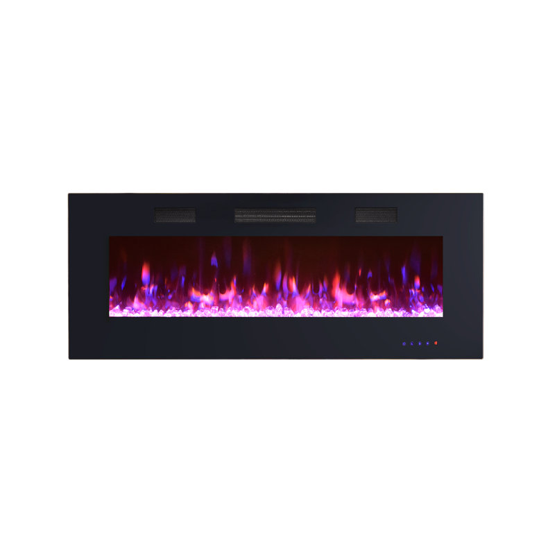 Black Electric Fireplace, 20" H x 50" W x 4.02 D