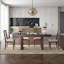 Ensemble de salle à manger à rallonge 7 pièces GatherHaven - Table rustique en bois de 60 à 78 po avec 6 chaises rembourrées-855446983-860112126