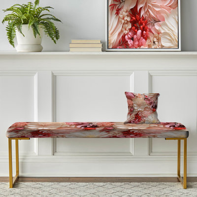 Elegant Floral Charm Cottage Collage - Banc rembourré floral doré