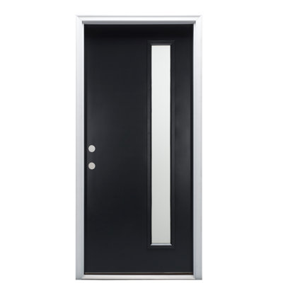 Porte d'entrée pré-suspendue à 1 lumière en acier peint 1 lumière