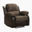 Fauteuil inclinable traditionnel en microfibre texturée et similicuir de 38 po Suisun avec poignée inclinable, structure en bois massif et contreplaqué