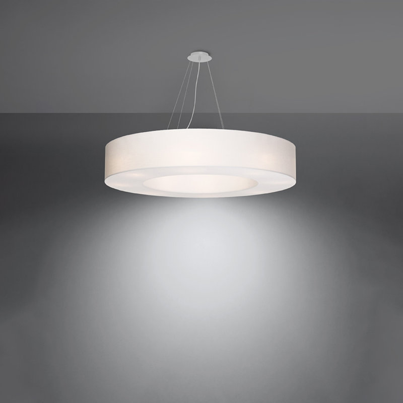 Saturno 8 - Light Shaded Pendant, White