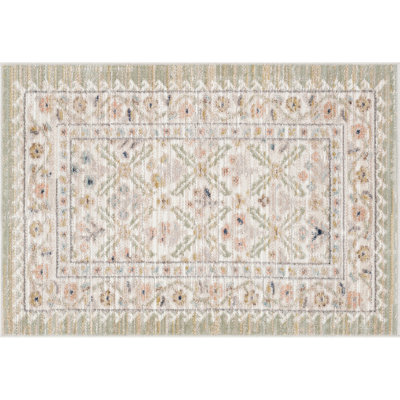 Ellen Traditional Oriental Brown Polyester Area Rug