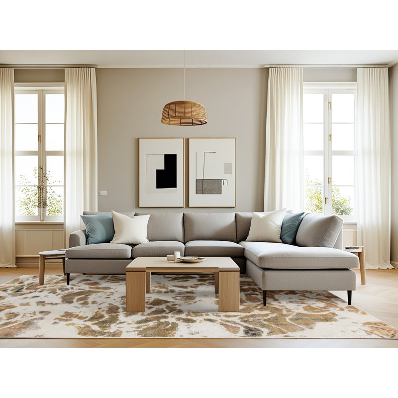 Akhilleus Abstract Indoor Rug, Rectangle 8' x 12'