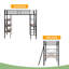 Lit mezzanine simple en métal avec tablettes et bureau, noir