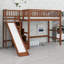Lit mezzanine polyvalent avec glissade, escalier de rangement et lumière DEL-1078017731