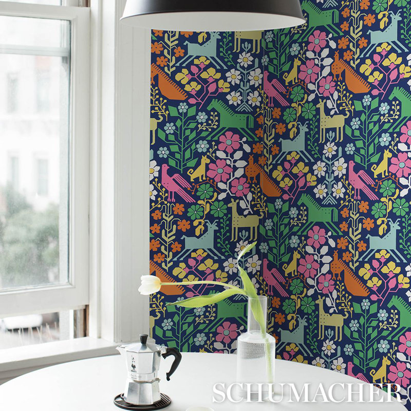 Lupita Wallpaper, Multi/Navy