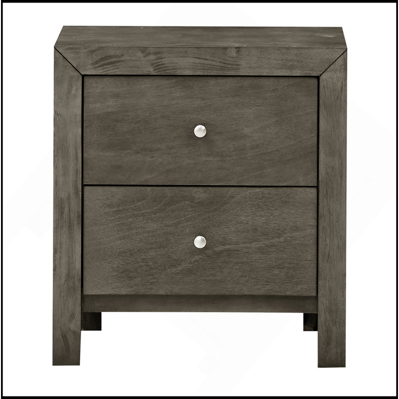 Chic Transitional Nightstand, Gray