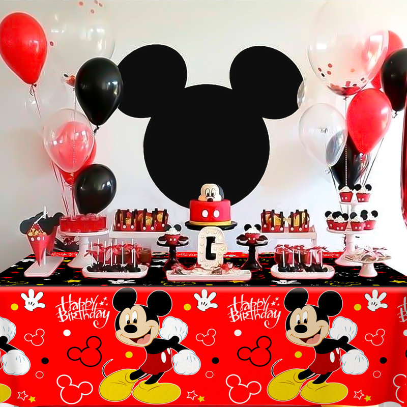Mickey Mouse Birthday Decorations Tablecloth, 3pcs Mickey Mouse Table Cloth Kit