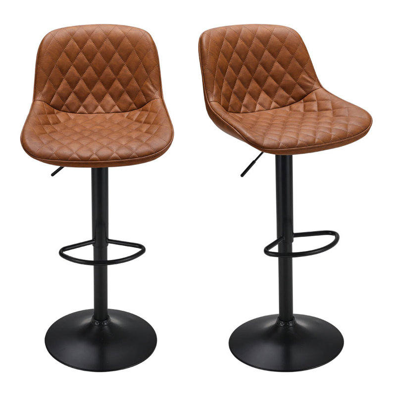 Rapheale Swivel Upholstered Dining Chair Adjustable Height Bar Stool
