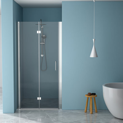 30"W X 72"H Shower Door, Folding Style, - Tempered Glass Exit Water-, Space, Adjustable Property Door With Function Doorway Attribute