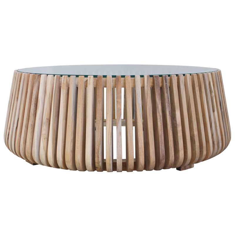 Alder Teak Patio Round Shawna, H 13 po x L 35 po x l 35 po