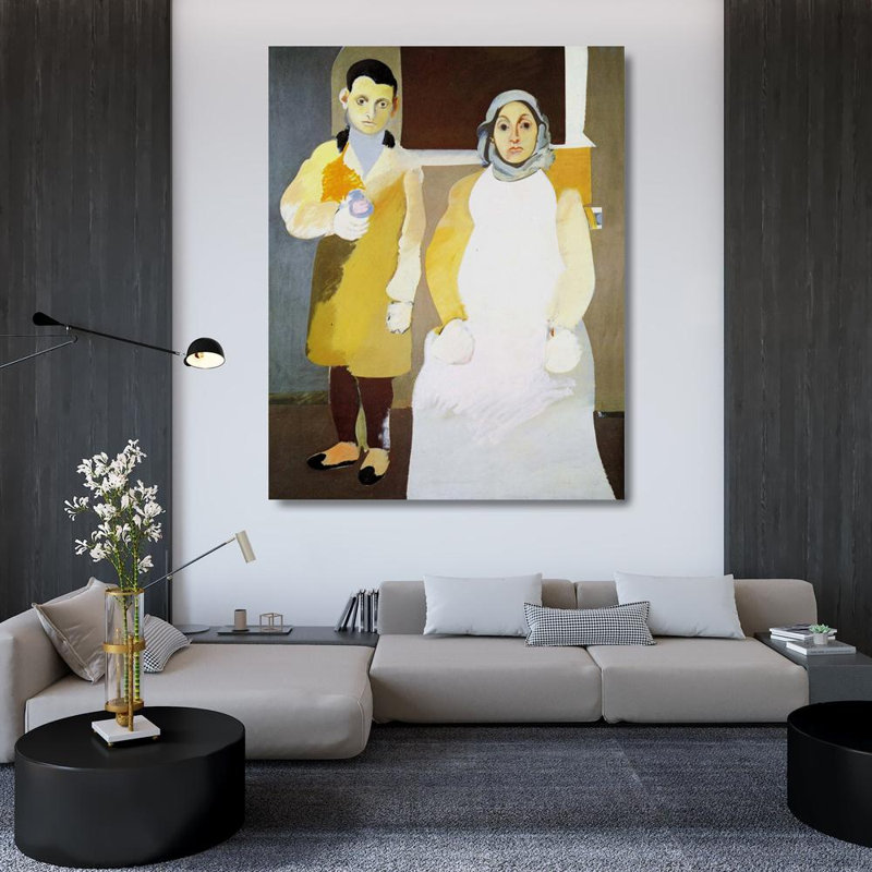 Artiste et sa mère, H 46 po x l 36 po
