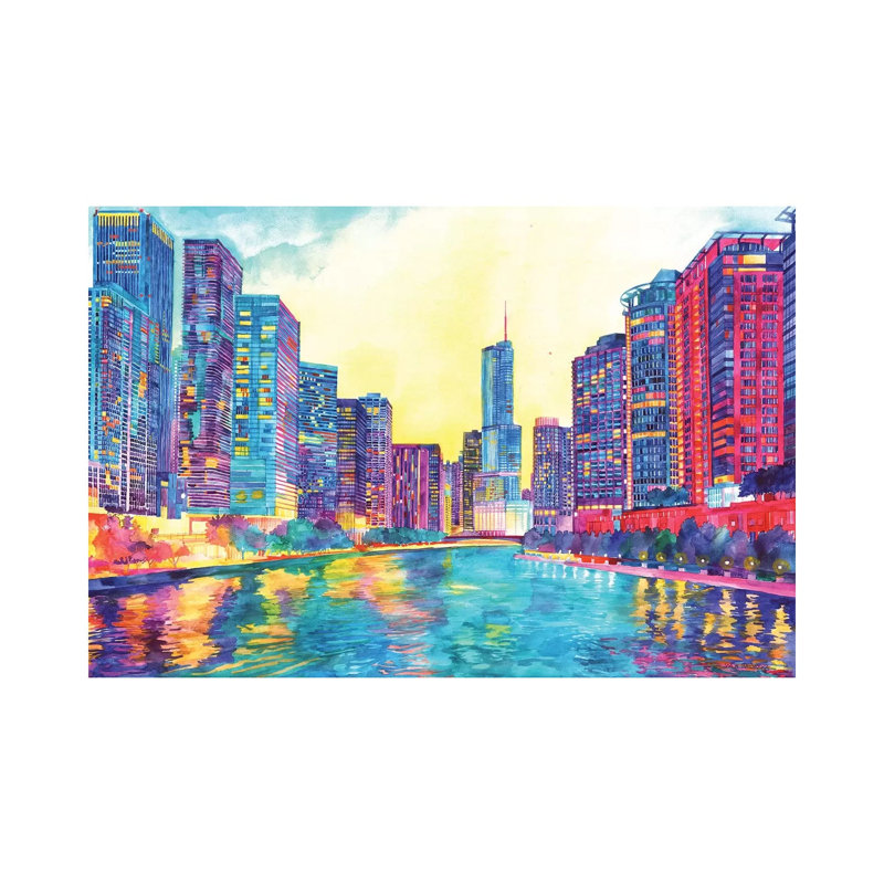 Chicago River 1 Piece Wrapped Canvas Painting, 152.5 cm H x 101.5 cm W